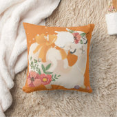 Mutter Llama mit Babylama u. Blumen pillow Kissen (Decke)