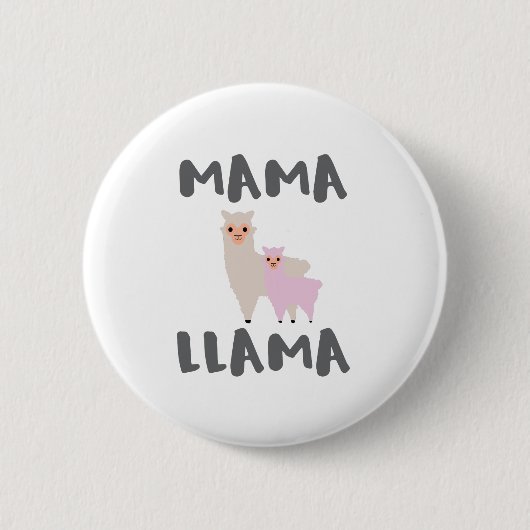 Mutter Llama Mom Button (Vorderseite)