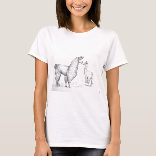 Mutter Llama und Cria T-Shirt (Vorderseite)