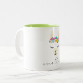 Mutter Llama Zweifarbige Tasse (Vorderseite Links)