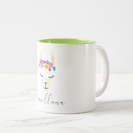 Mutter Llama Zweifarbige Tasse (VorderseiteRechts)