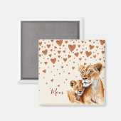 Mutter Löwe und ihr Baby Mutter Tag Magnet (Vorderseite/Rückseite)