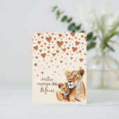 Mutter Löwe und ihr Baby Mutter Tag Postkarte (Stehend Vorderseite)