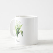 Mutter-Mai-Geburtsblume Maiglöckchen Kaffeetasse (Vorderseite Links)