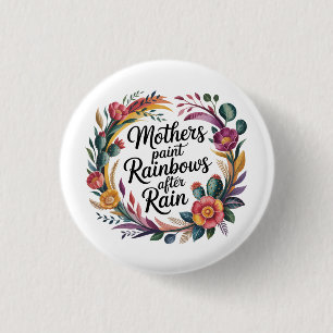 Mütter malen Regenbögen nach dem Regen Button