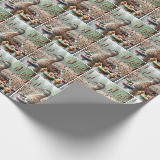 Mutter Mallard Duck mit Ducklings Geschenkpapier (Ecke)
