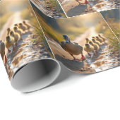 Mutter Mallard Duck mit Ducklings Geschenkpapier (Rolleneckpunkt)