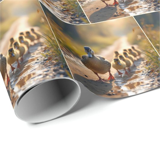 Mutter Mallard Duck mit Ducklings Geschenkpapier (Rolleneckpunkt)
