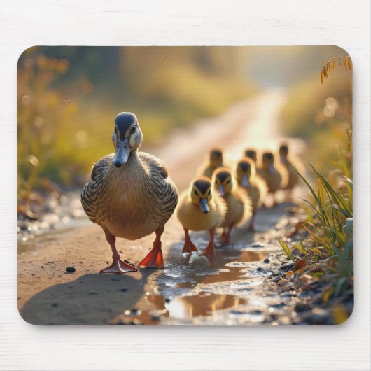Mutter Mallard Duck mit Ducklings Mousepad (Vorne)