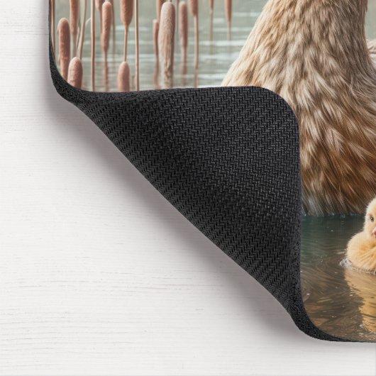 Mutter Mallard Duck mit Ducklings Mousepad (Ecke)