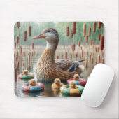 Mutter Mallard Duck mit Ducklings Mousepad (Mit Mouse)