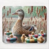 Mutter Mallard Duck mit Ducklings Mousepad (Vorne)