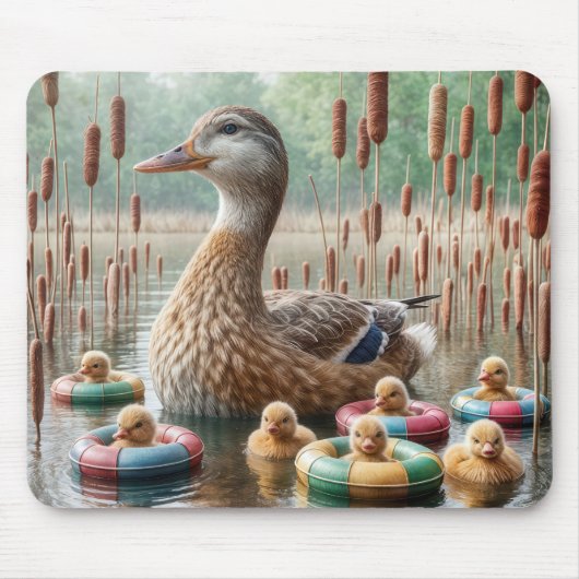 Mutter Mallard Duck mit Ducklings Mousepad (Vorne)