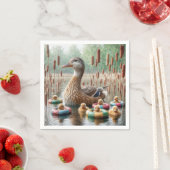 Mutter Mallard Duck mit Ducklings Serviette (Beispiel)