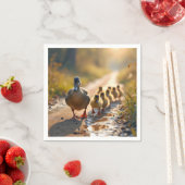 Mutter Mallard Duck mit Ducklings Serviette (Beispiel)