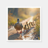 Mutter Mallard Duck mit Ducklings Serviette (Vorderseite)