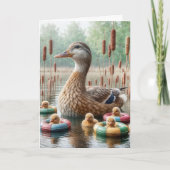 Mutter Mallard mit Duckling zn Karte (Vorderseite)