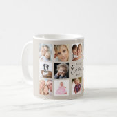 Mutter Mama Fotocollage beige taupe Kaffeetasse (Vorderseite Links)