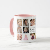 Mutter Mama Fotocollage rosa Tasse (Vorderseite Links)