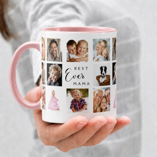 Mutter Mama Fotocollage rosa Tasse