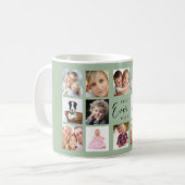 Mutter Mama Fotocollage salbeigrün Kaffeetasse (Vorderseite Links)