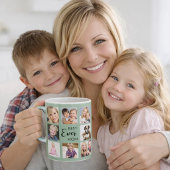 Mutter Mama Fotocollage salbeigrün Kaffeetasse