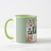 Mutter Mama Fotocollage salbeigrün Tasse (Links)