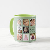 Mutter Mama Fotocollage salbeigrün Tasse (Vorderseite Links)