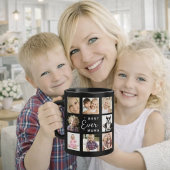 Mutter Mama Fotocollage schwarz weiß Tasse
