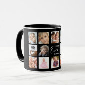 Mutter Mama Fotocollage schwarz weiß Tasse (Vorderseite Links)