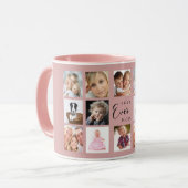Mutter Mama Fotocollage staubrosa Pink Tasse (Vorderseite Links)