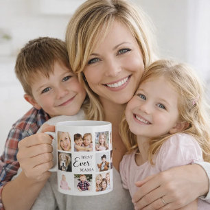 Mutter Mama Fotocollage weiß schwarz Kaffeetasse