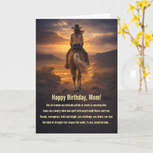 Mutter Mama Geburtstag Cowgirl Geist Pferd und Rei Karte