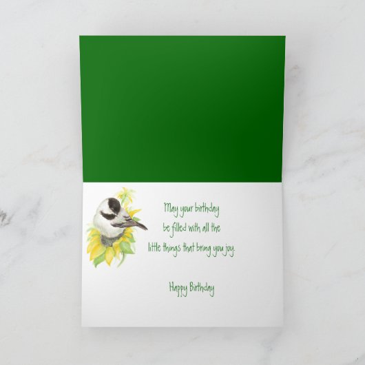 Mutter, Mama, Geburtstag, Sonnenblume, Vogel Karte (Innenseite)