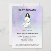 * Mutter Mama Holding Baby Moon Crater Shower Boy Einladung (Rückseite)