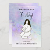 * Mutter Mama Holding Baby Moon Crater Shower Boy Einladung (Vorne/Hinten)