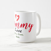 Mutter Mama Kinder nennen personalisieren Kaffeetasse (VorderseiteRechts)