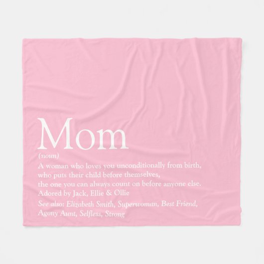 Mutter Mama Mutti Definition Spaß Cool Rosa Fleecedecke (Vorderseite (Horizontal))