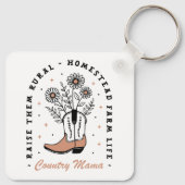 Mutter Mama züchtet sie auf dem Lande Schlüsselanhänger (Rückseite)