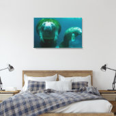 Mutter Manatee mit ihrem Kalb im Crystal River Leinwanddruck (Insitu (Schlafzimmer))
