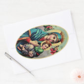 Mutter-Maria-Aufkleber Ovaler Aufkleber (Umschlag)