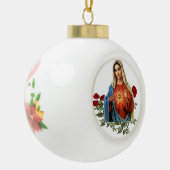 Mutter-Maria-Ornament Keramik Kugel-Ornament (Links)