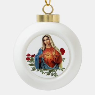 Mutter-Maria-Ornament Keramik Kugel-Ornament