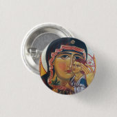 Mutter Maria und Jesus Kunst Button (Vorne & Hinten)