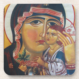 Mutter Maria und Jesus Kunst Untersetzer