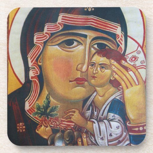 Mutter Maria und Jesus Kunst Untersetzer (Vorderseite)