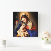Mutter Maria und Jesus Quadratische Wanduhr (Zuhause)