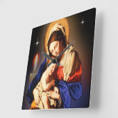 Mutter Maria und Jesus Quadratische Wanduhr (Winkel)