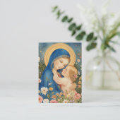 Mutter Maria und kinderkatholisches Gedicht Platzkarte (Stehend Vorderseite)