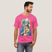 Mutter Maria und Säugling Jesus T-Shirt (Vorne ganz)